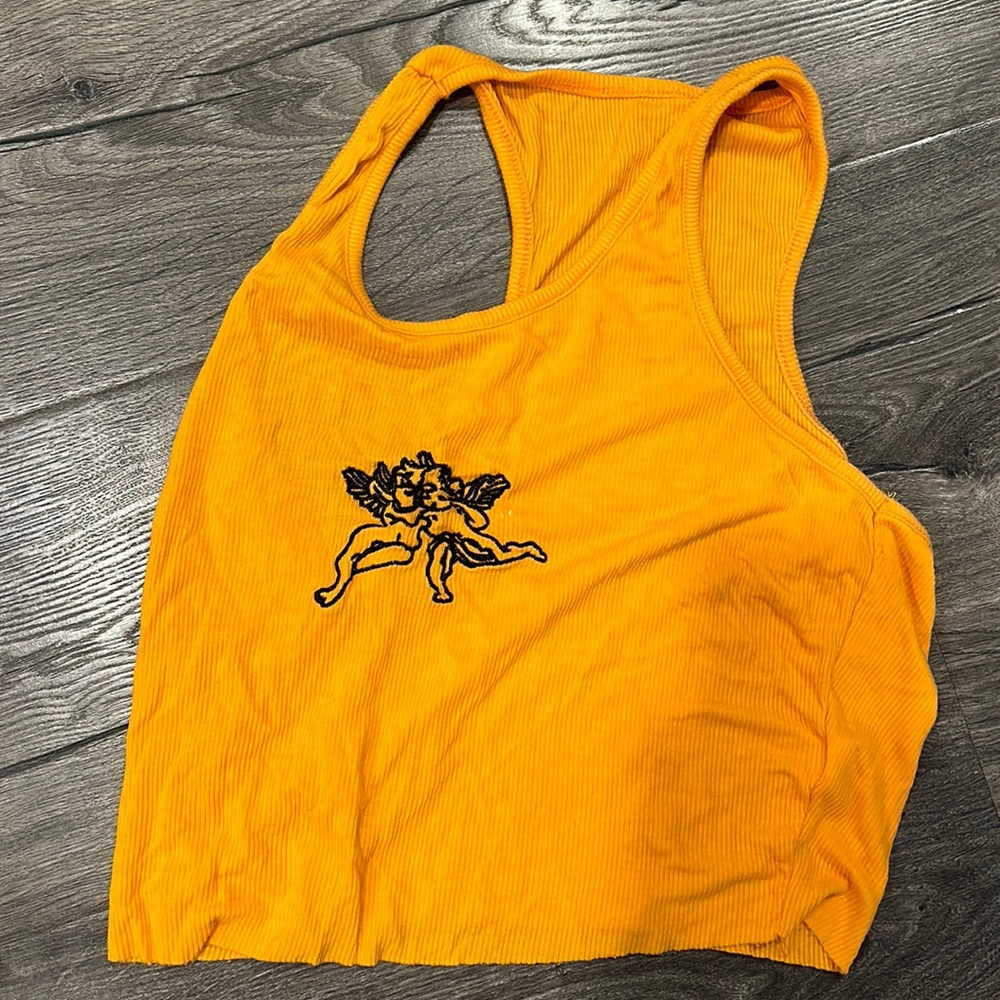 cropped orange cupids kissing tank